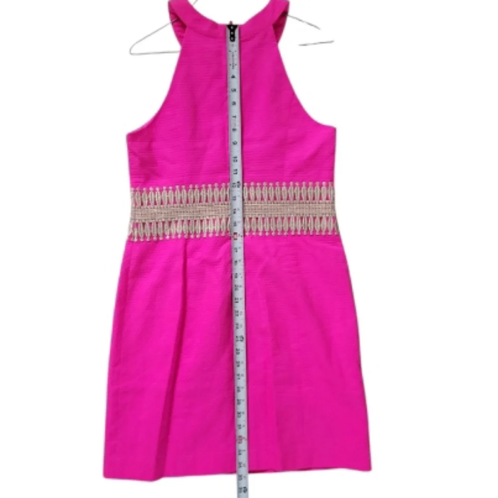 Lilly Pulitzer Ashlyn Pink Magenta Gold Shift Dress Sleeveless Summer Women 8 - Picture 8 of 14